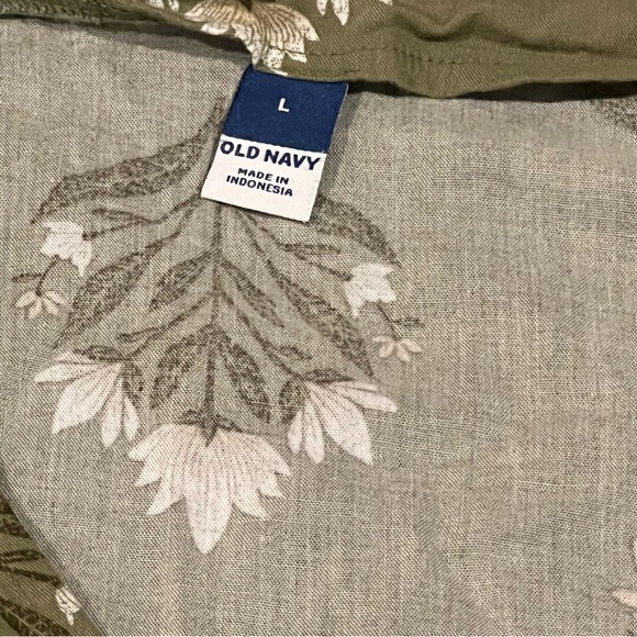 Old Navy Green Floral Print Tiered Dress Women’s Large V-Neck Short Sleeve - Picture 7 of 9